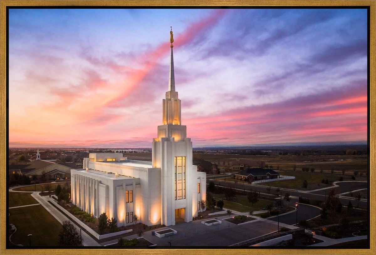 Twin Falls Sunset Aerial Gallery Wrap