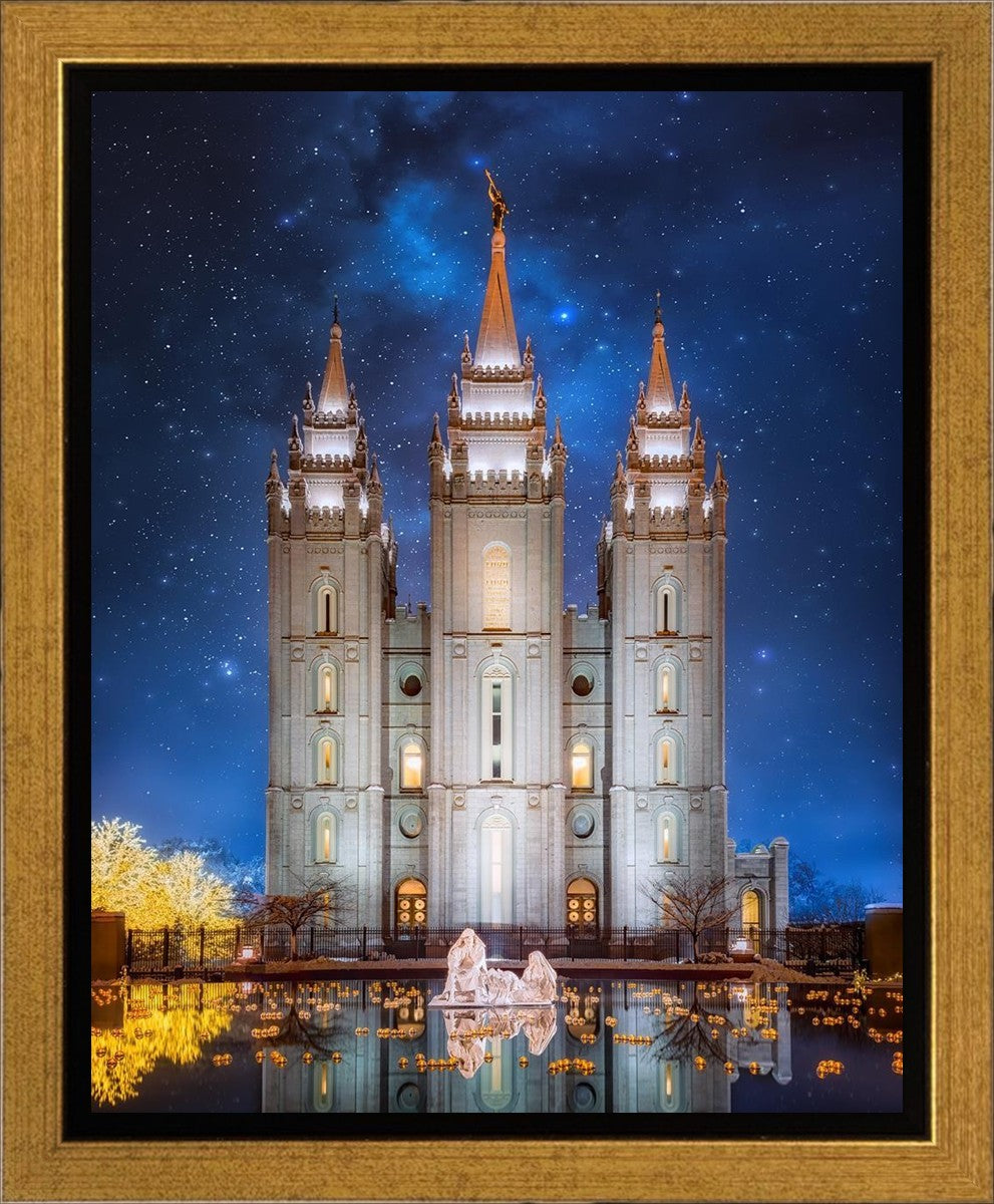 Salt Lake Starry Night Nativity Gallery Wrap