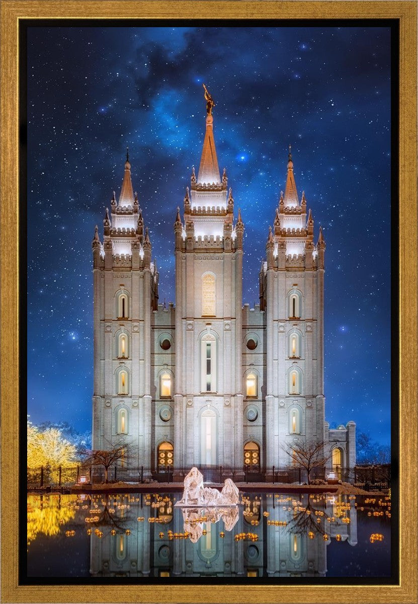 Salt Lake Starry Night Nativity Gallery Wrap