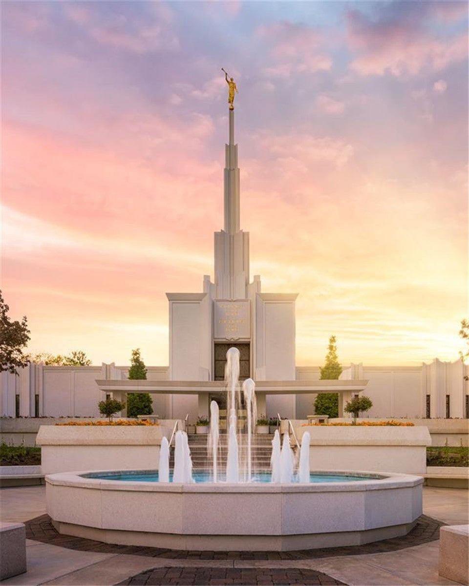 Denver Sunset Fountain Gallery Wrap