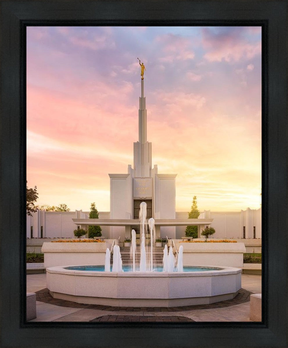 Denver Sunset Fountain Gallery Wrap
