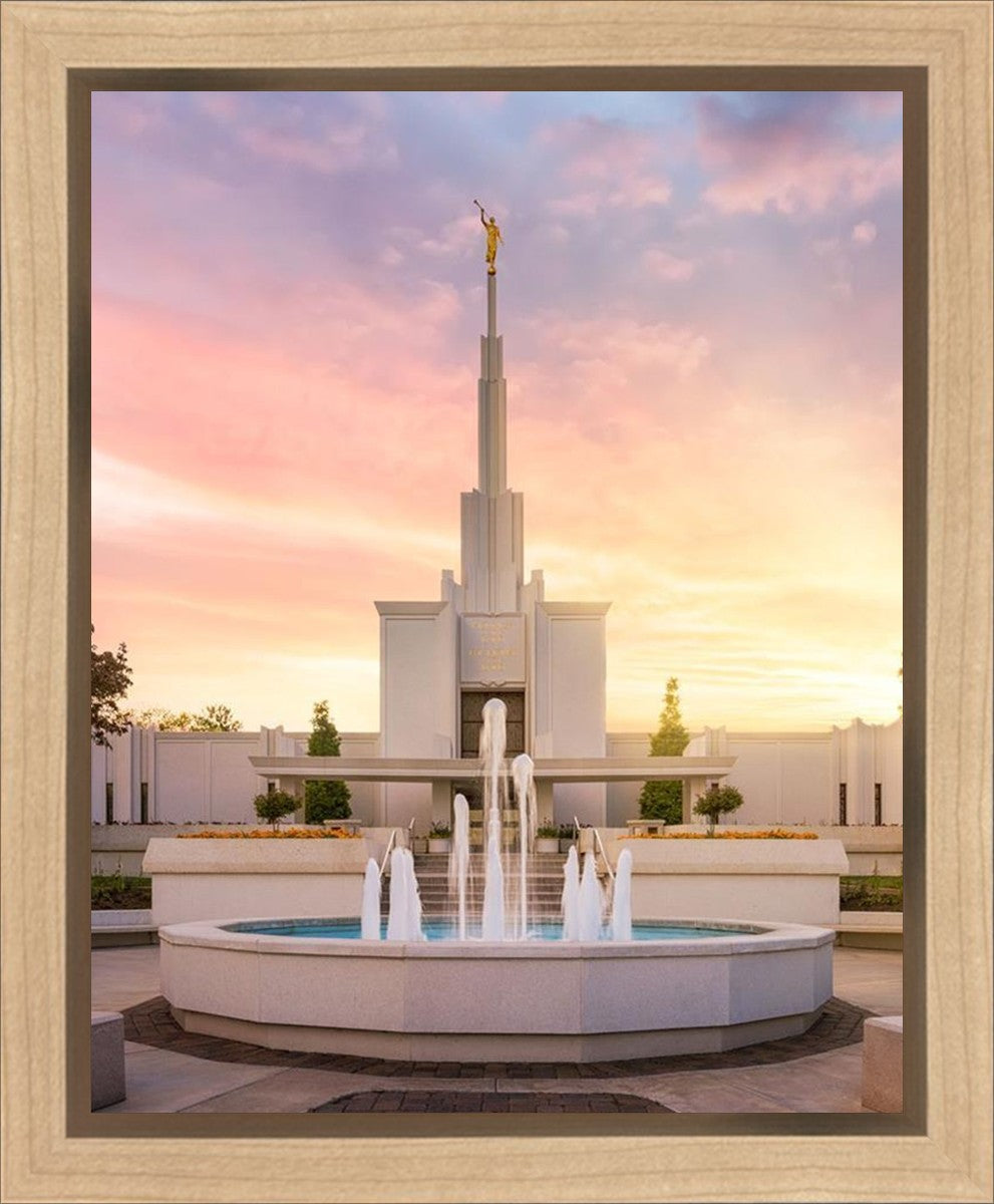 Denver Sunset Fountain Gallery Wrap