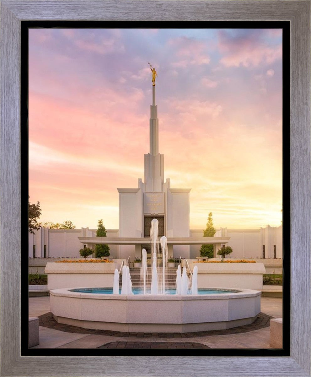 Denver Sunset Fountain Gallery Wrap