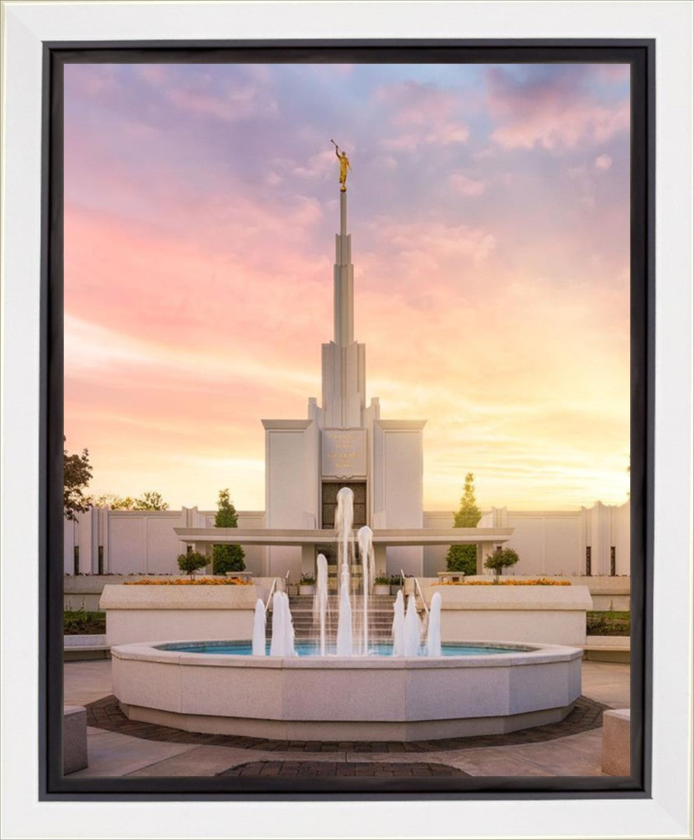 Denver Sunset Fountain Gallery Wrap