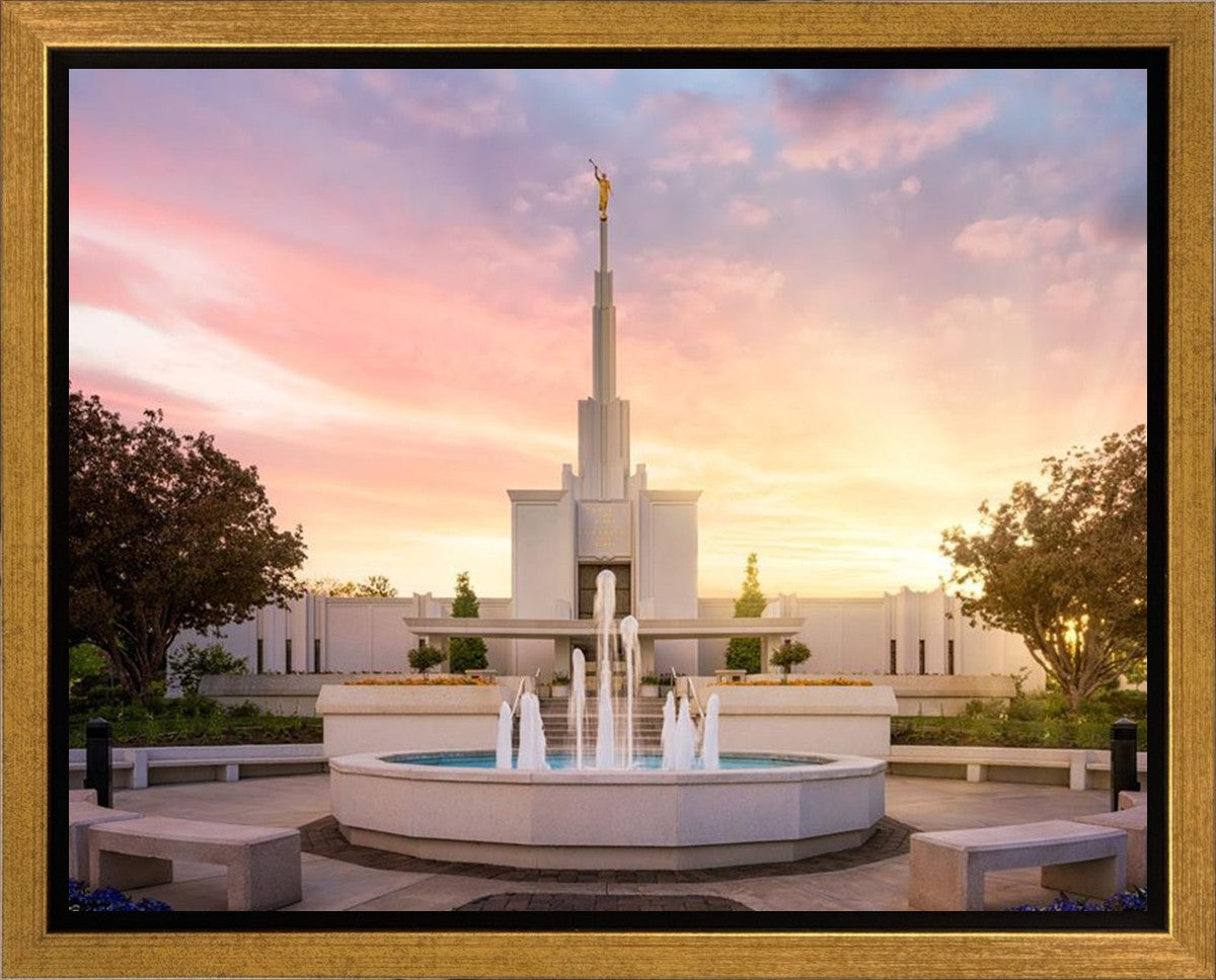 Denver Sunset Fountain Gallery Wrap