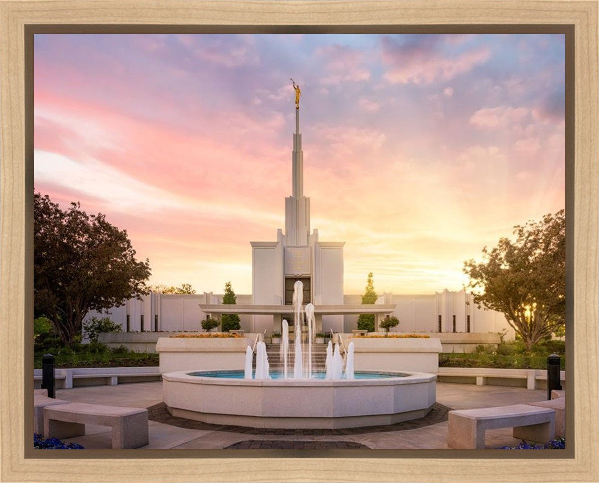 Denver Sunset Fountain Gallery Wrap