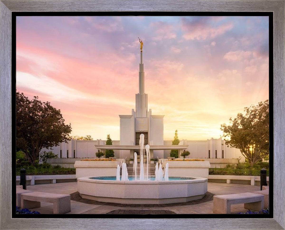Denver Sunset Fountain Gallery Wrap