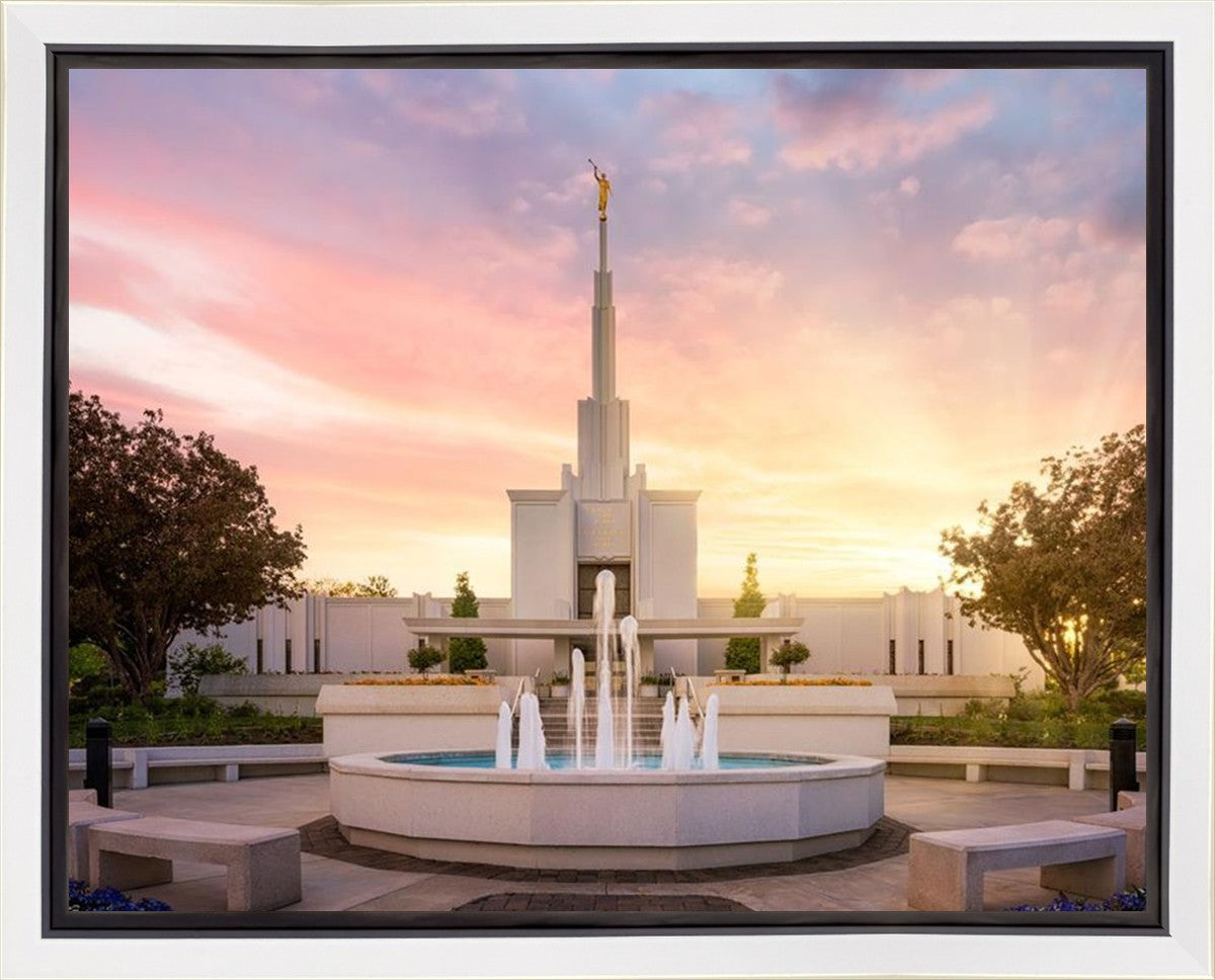 Denver Sunset Fountain Gallery Wrap