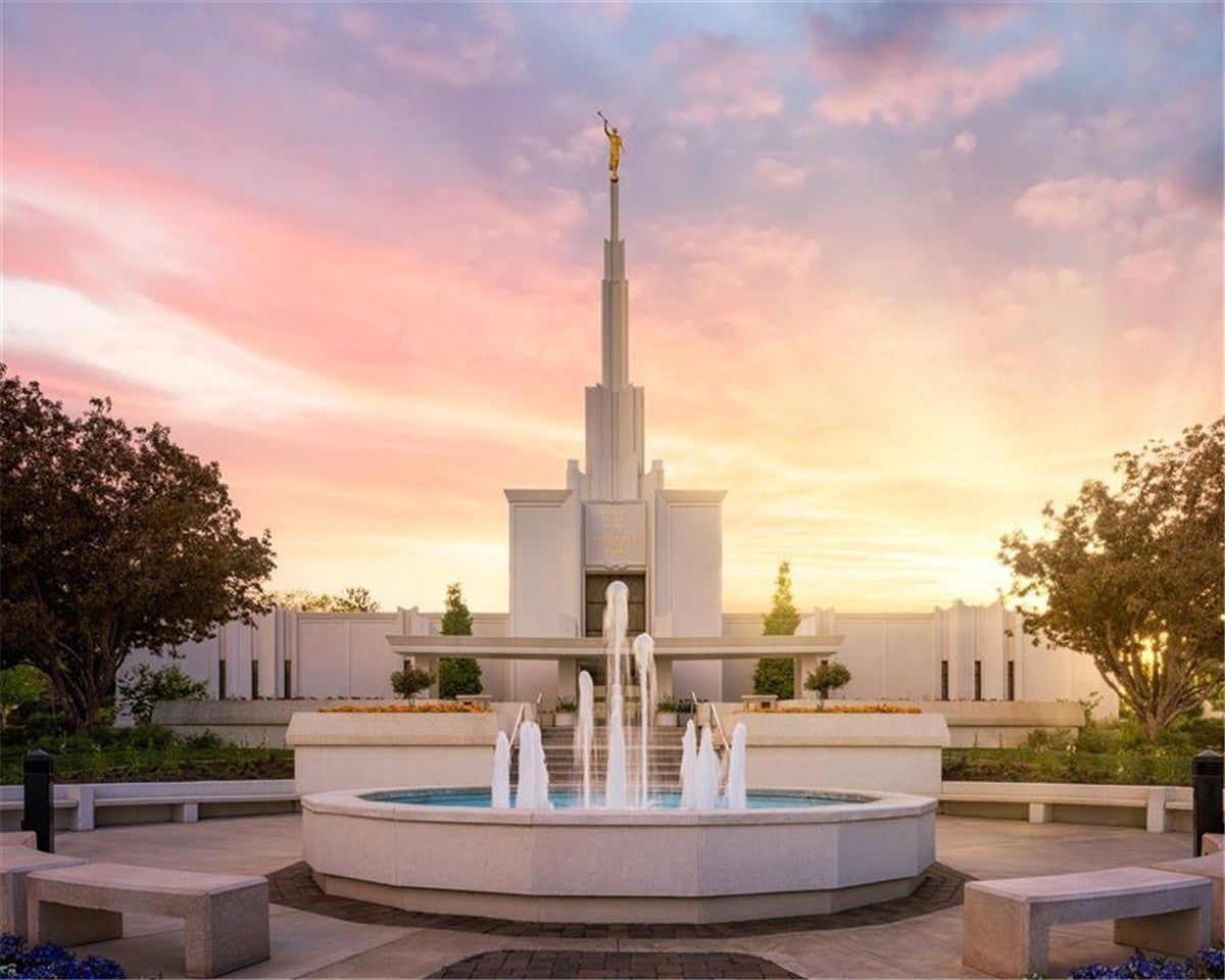 Denver Sunset Fountain Gallery Wrap