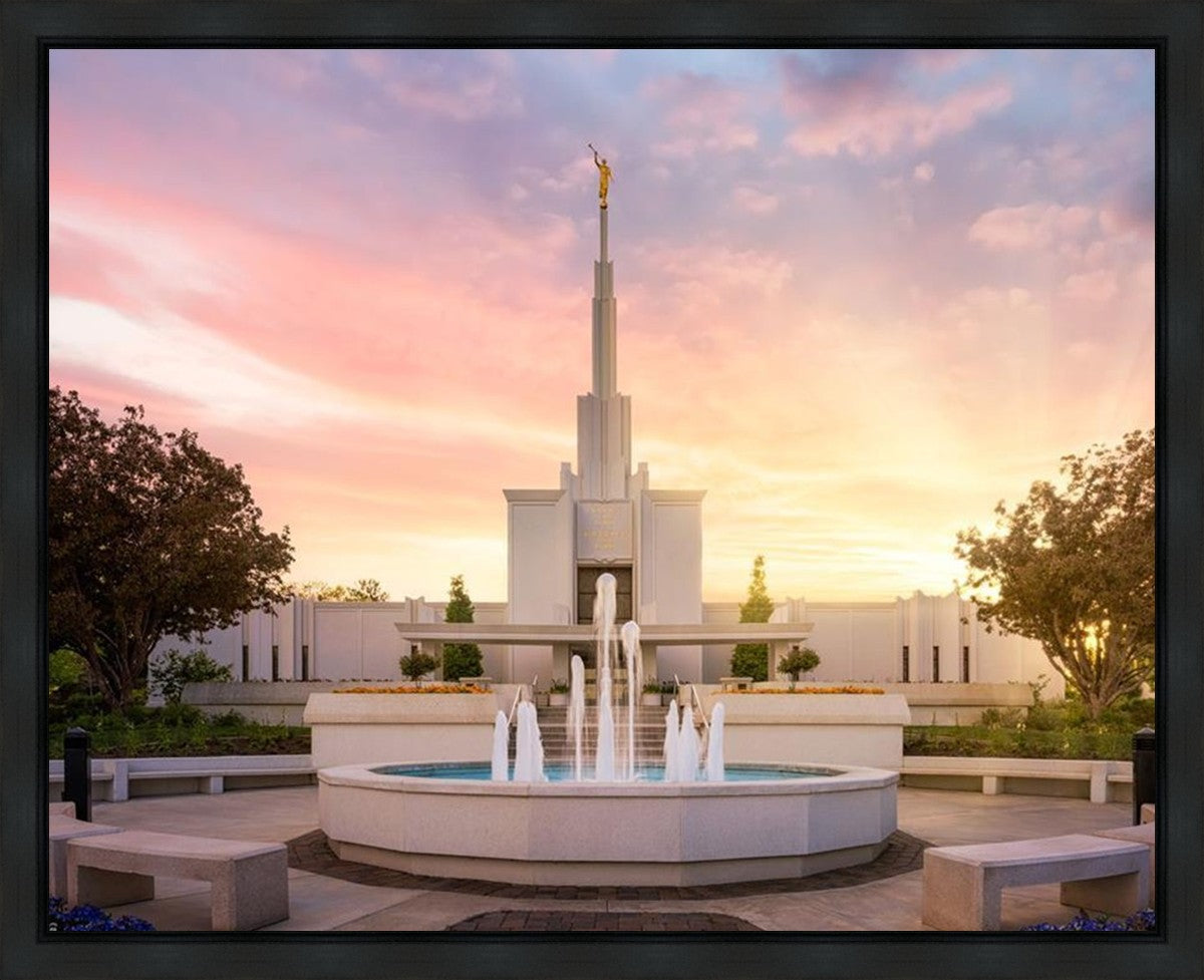 Denver Sunset Fountain Gallery Wrap