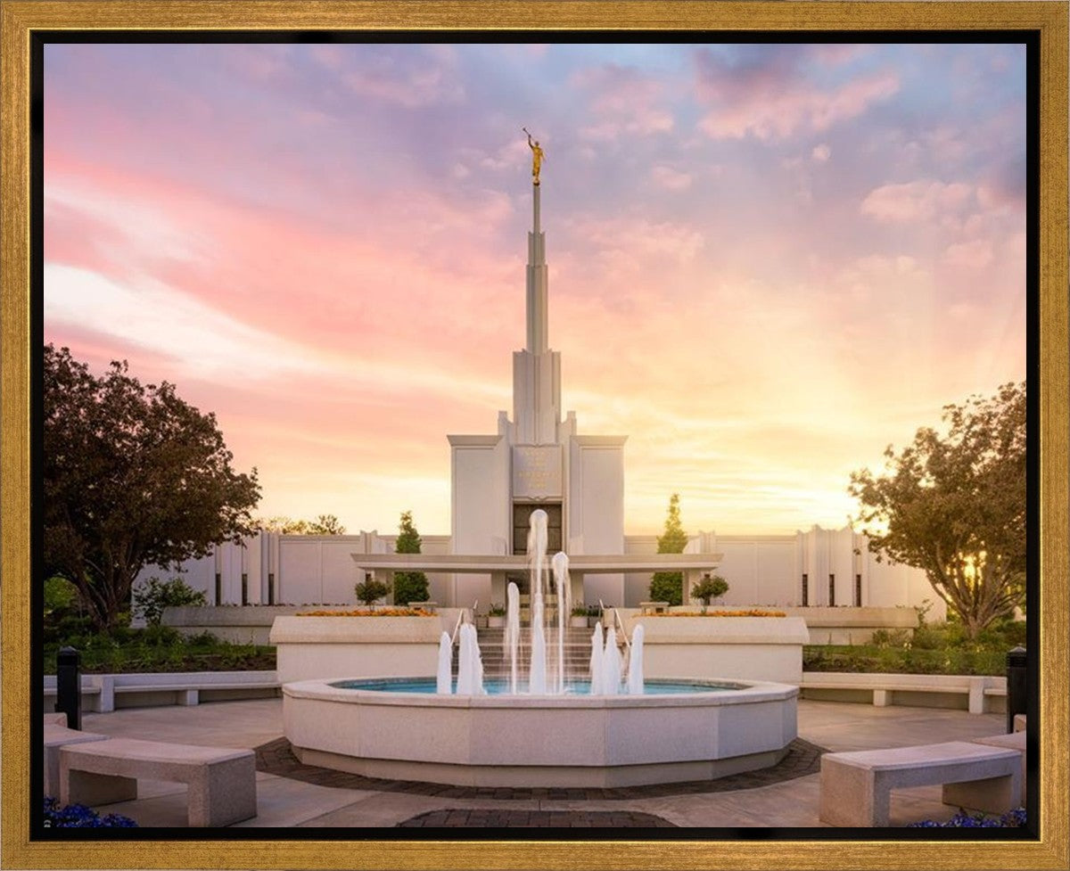 Denver Sunset Fountain Gallery Wrap