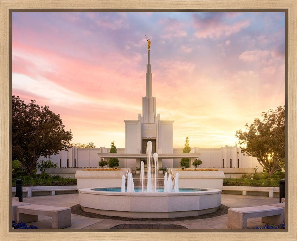 Denver Sunset Fountain Gallery Wrap
