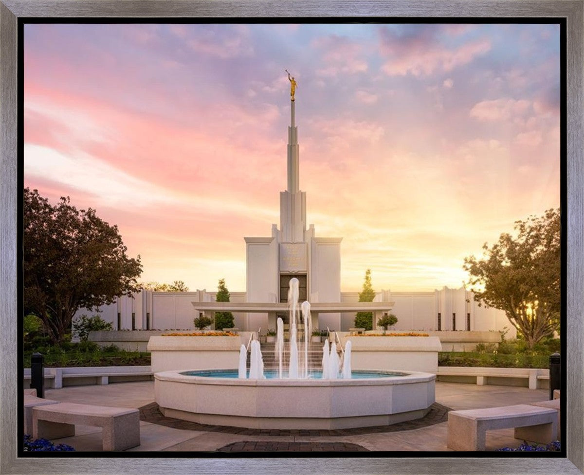 Denver Sunset Fountain Gallery Wrap