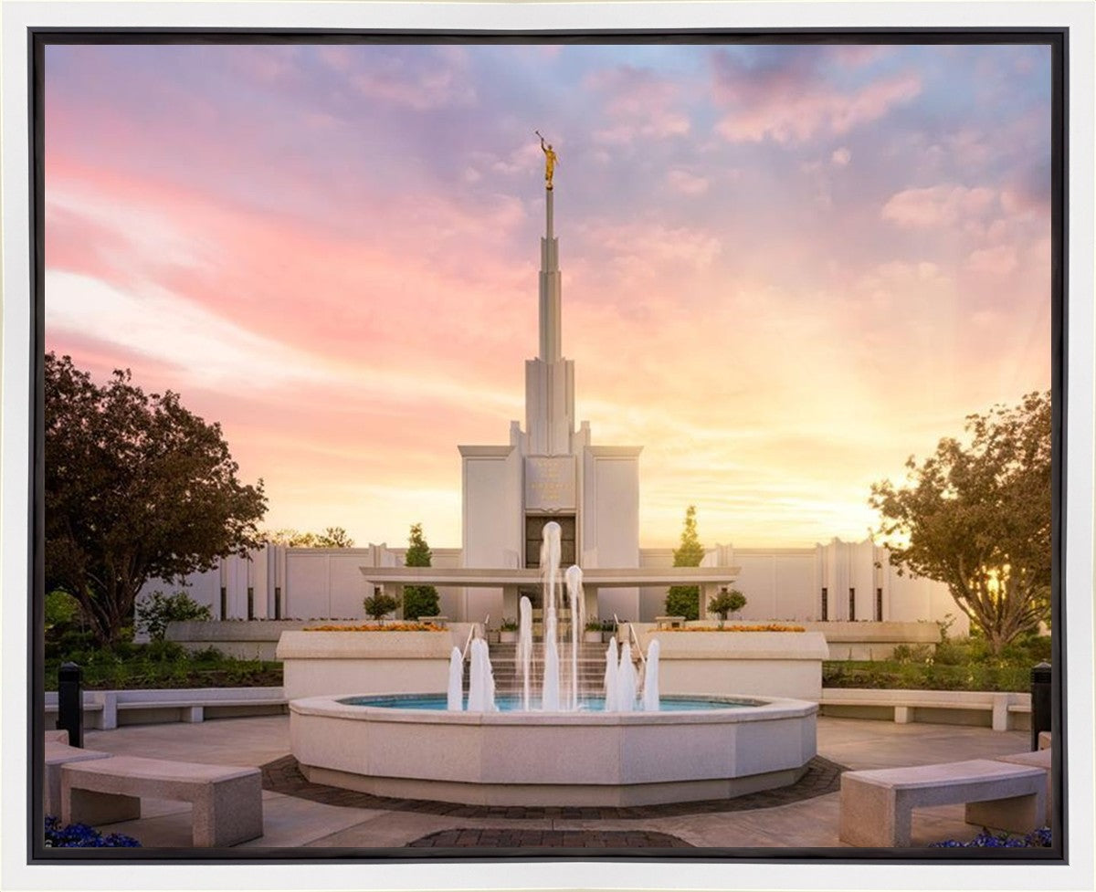 Denver Sunset Fountain Gallery Wrap