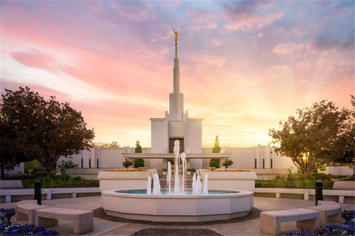 Denver Sunset Fountain Gallery Wrap
