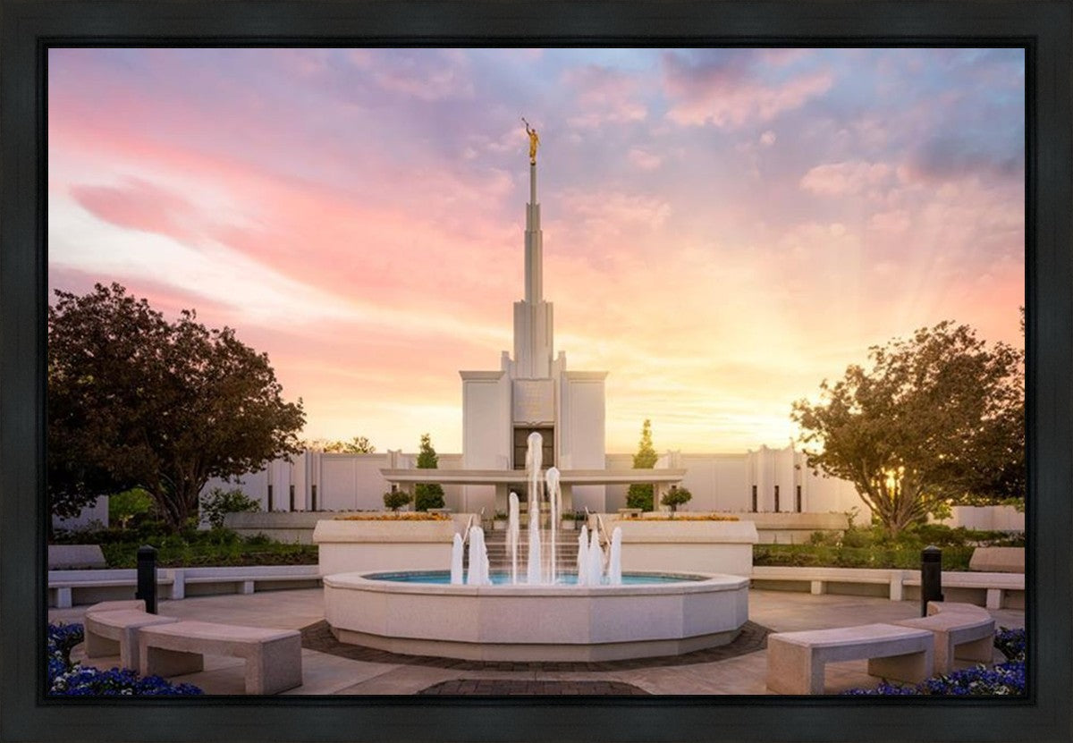 Denver Sunset Fountain Gallery Wrap