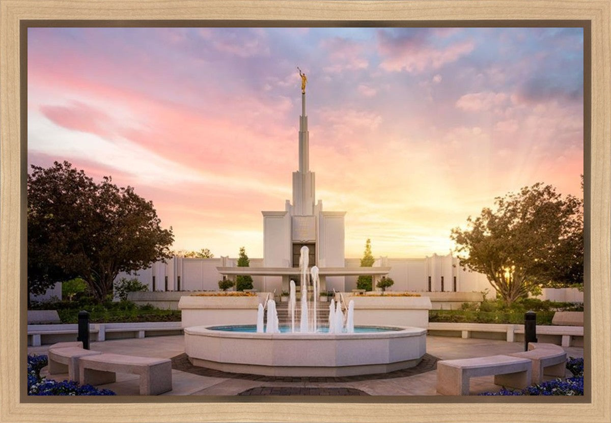 Denver Sunset Fountain Gallery Wrap
