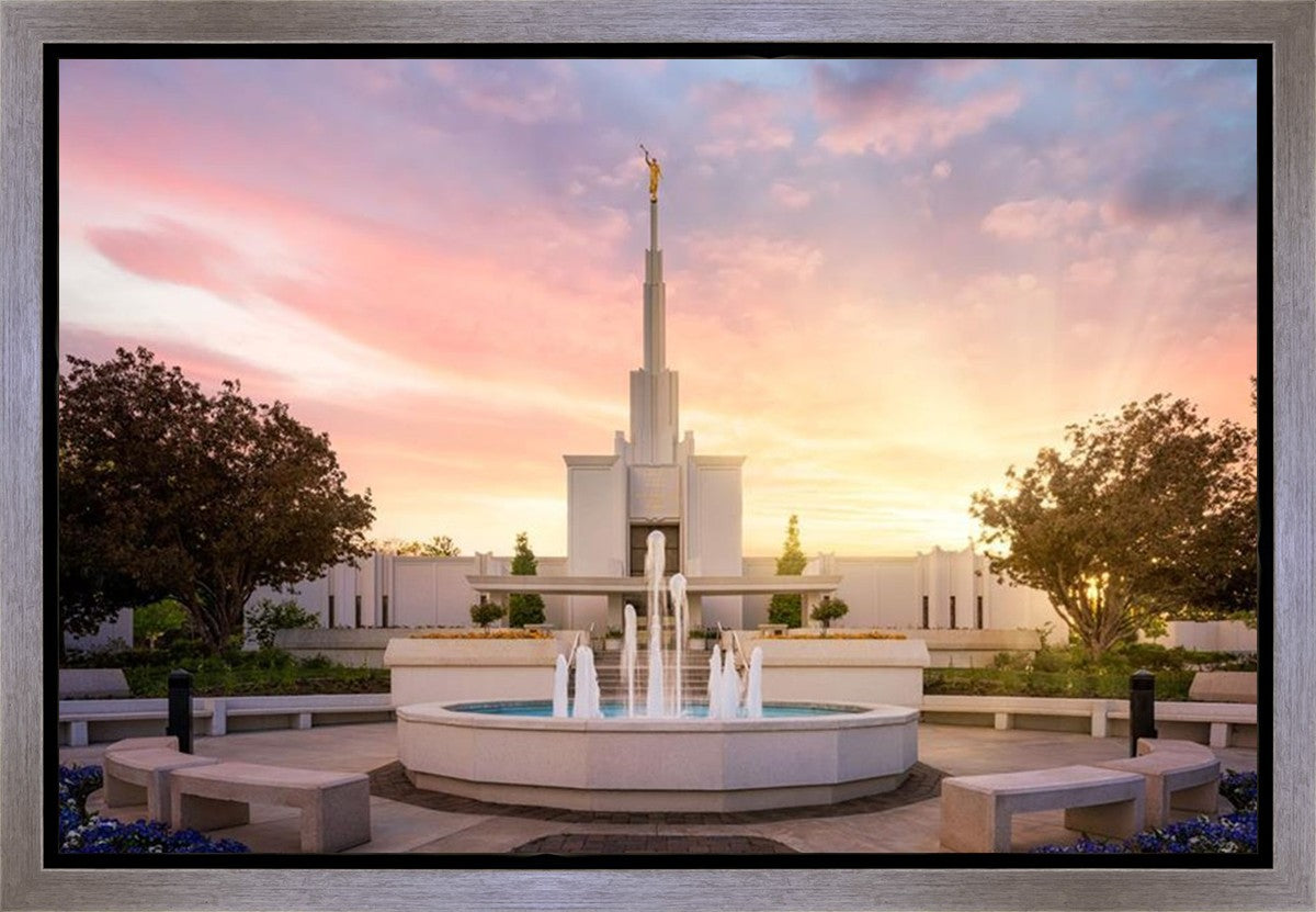 Denver Sunset Fountain Gallery Wrap