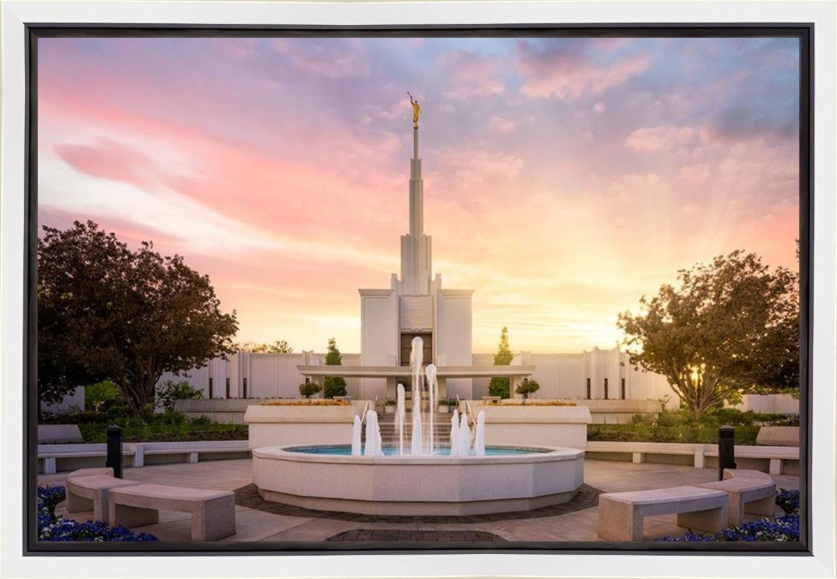 Denver Sunset Fountain Gallery Wrap