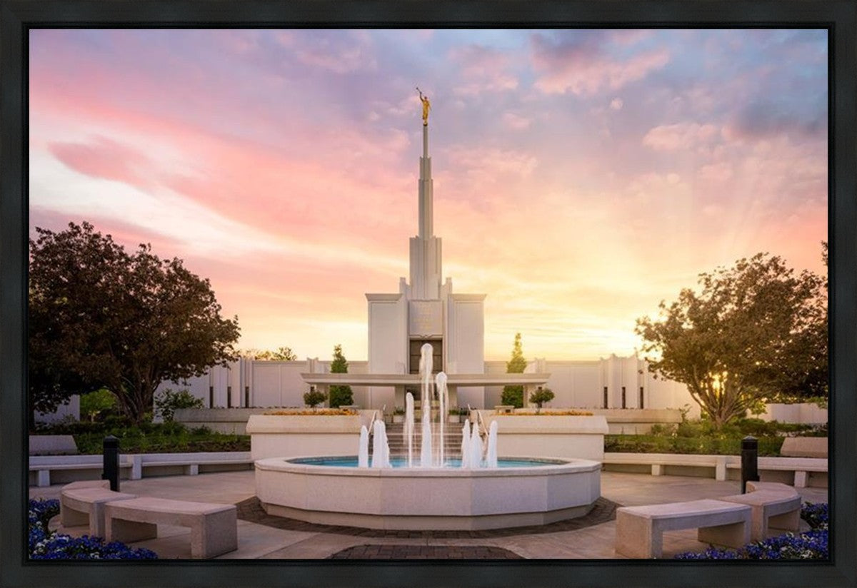 Denver Sunset Fountain Gallery Wrap