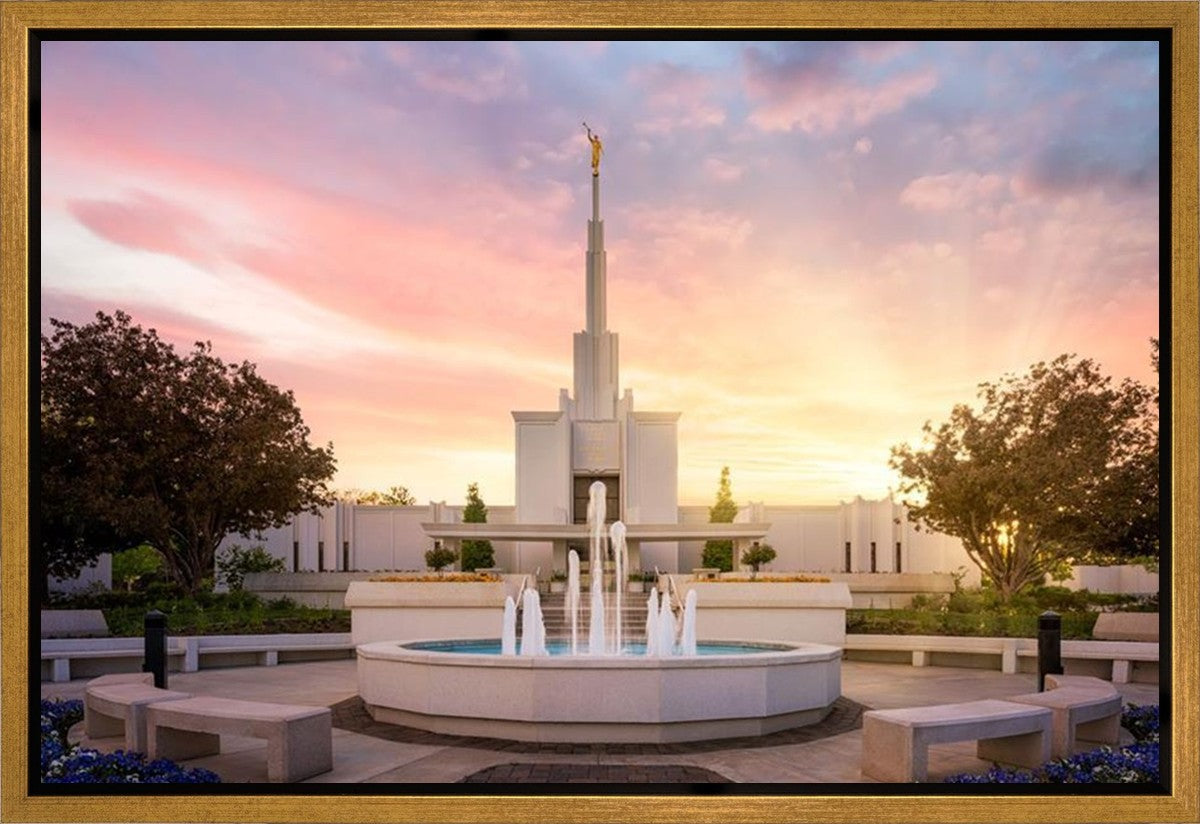 Denver Sunset Fountain Gallery Wrap