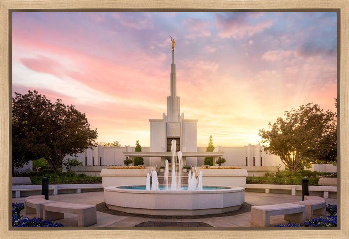 Denver Sunset Fountain Gallery Wrap