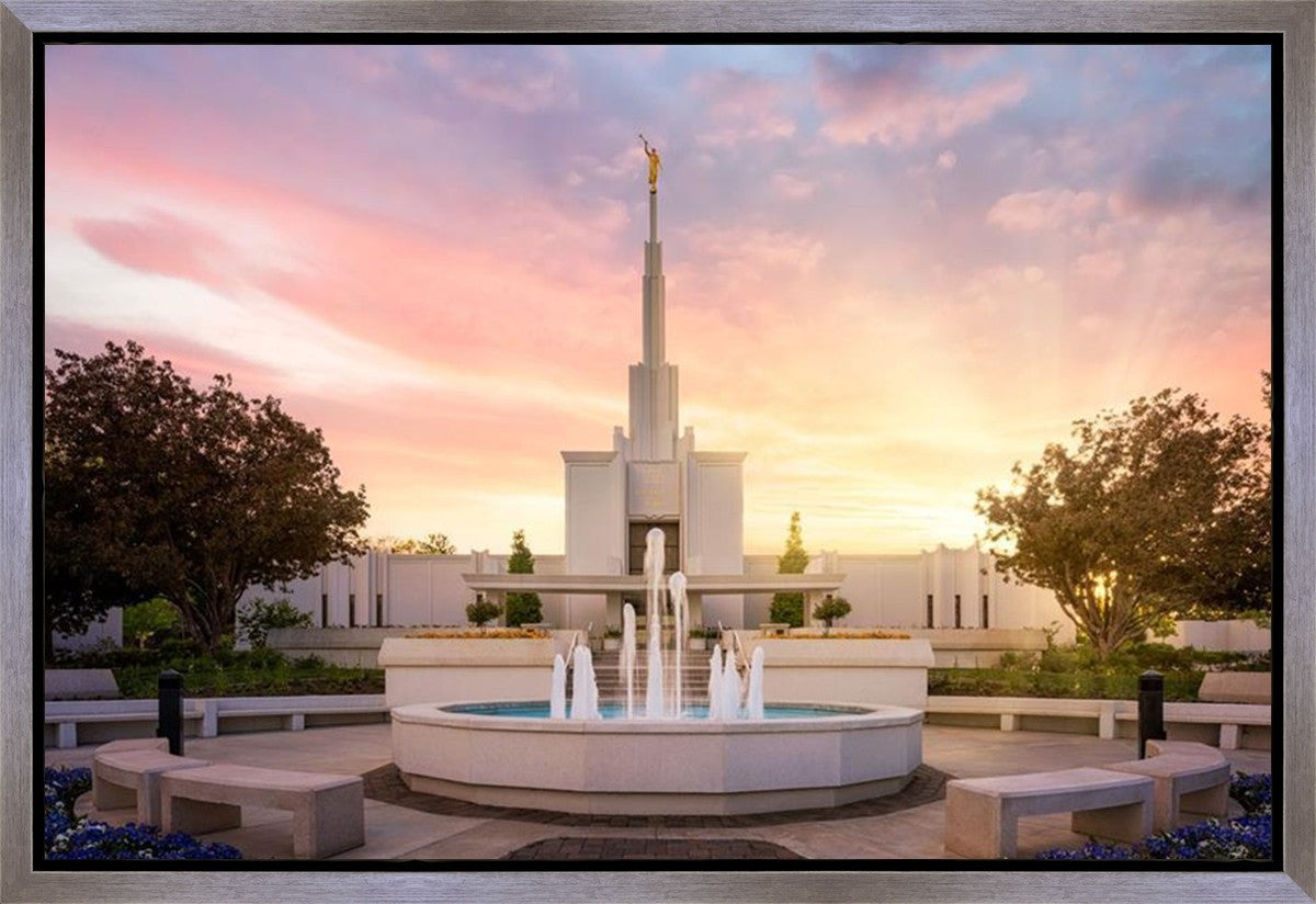 Denver Sunset Fountain Gallery Wrap
