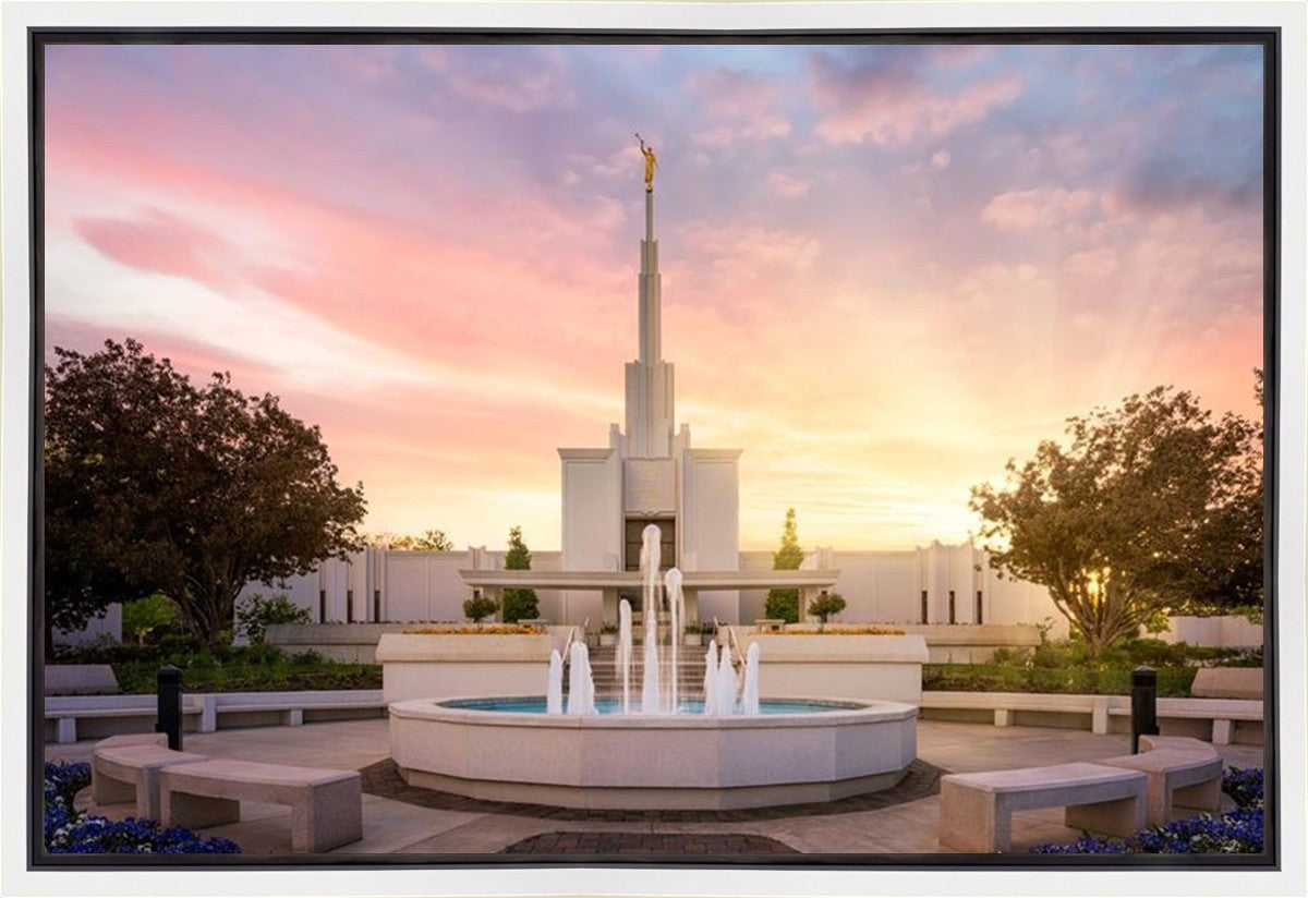 Denver Sunset Fountain Gallery Wrap