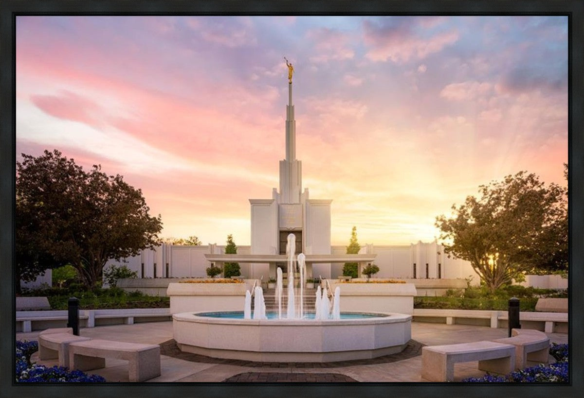 Denver Sunset Fountain Gallery Wrap