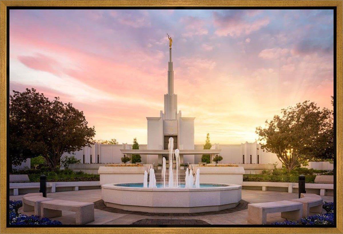 Denver Sunset Fountain Gallery Wrap