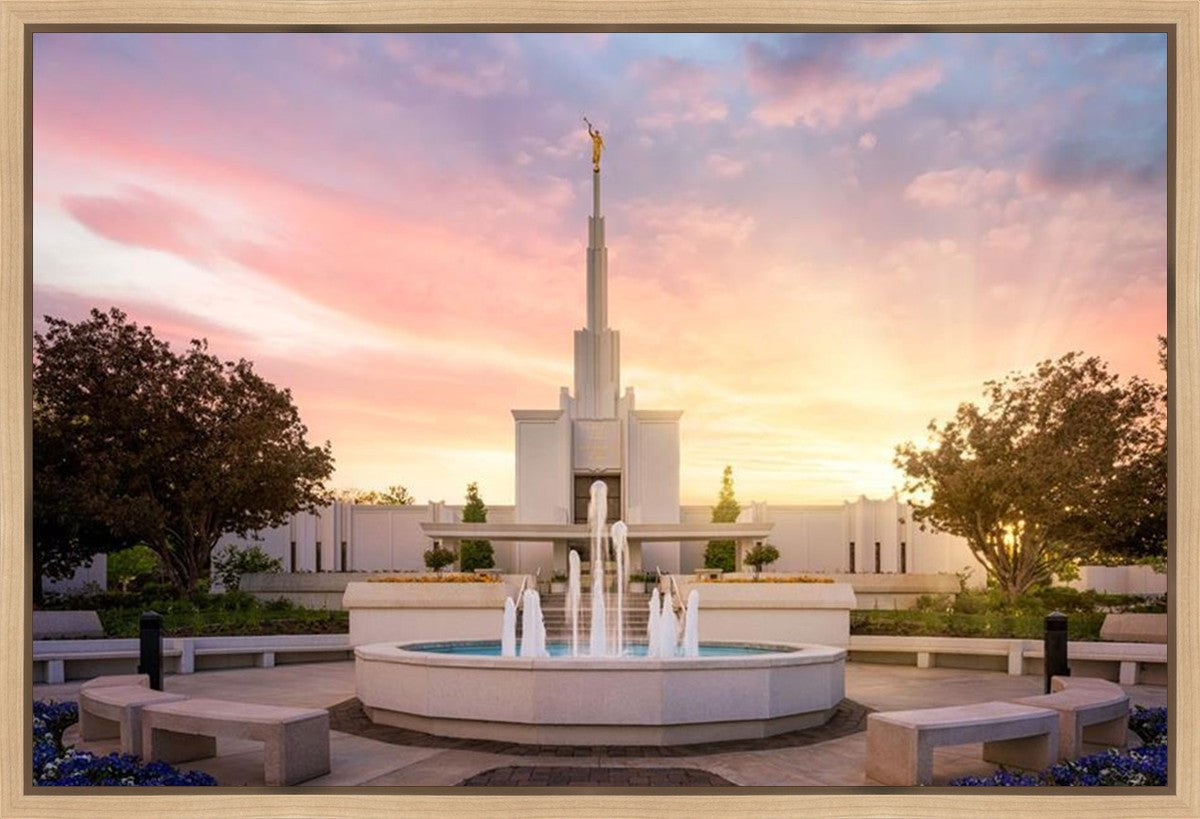 Denver Sunset Fountain Gallery Wrap