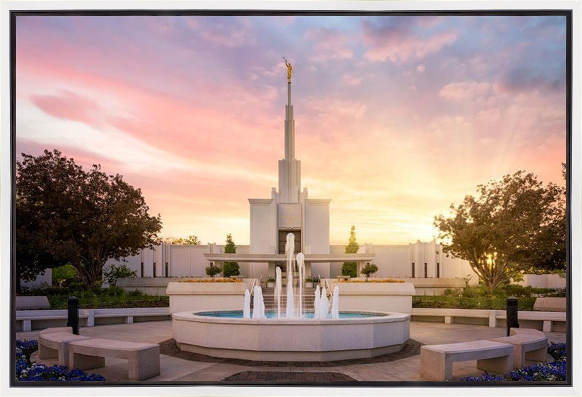 Denver Sunset Fountain Gallery Wrap