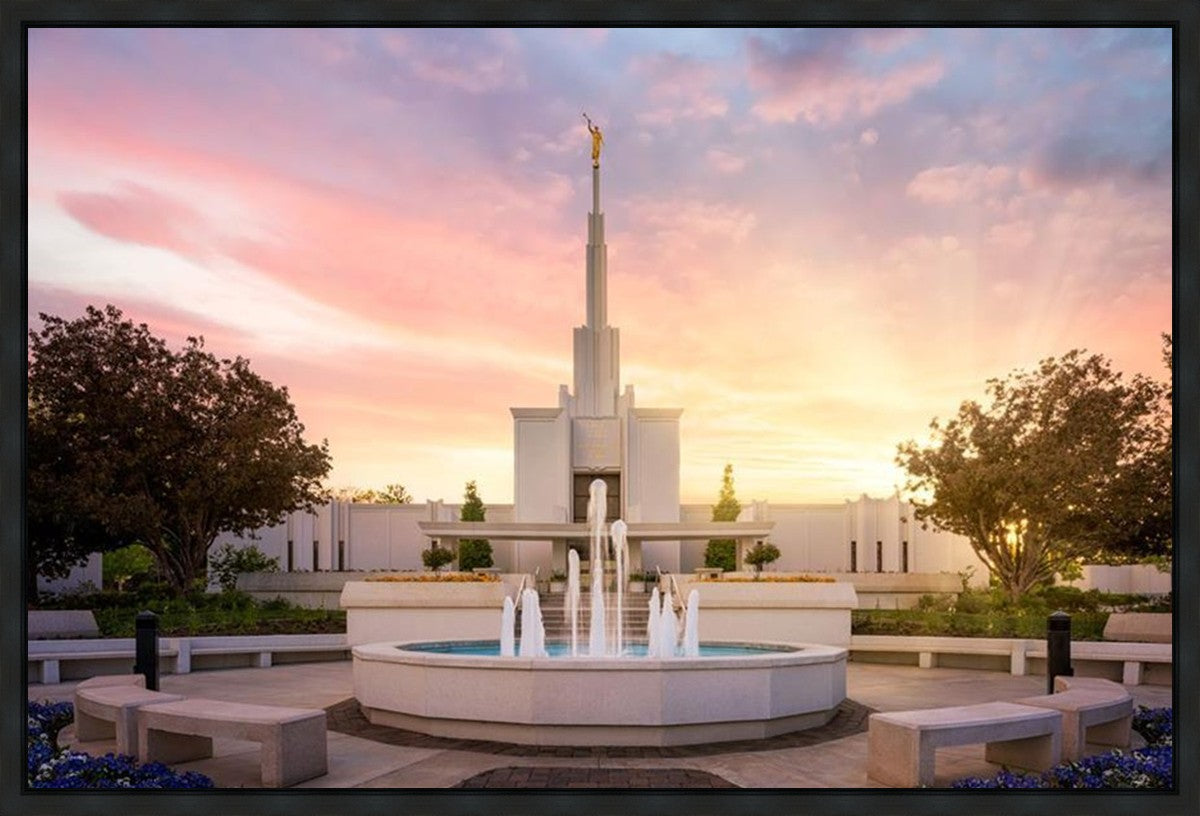 Denver Sunset Fountain Gallery Wrap