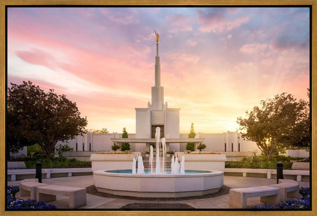 Denver Sunset Fountain Gallery Wrap