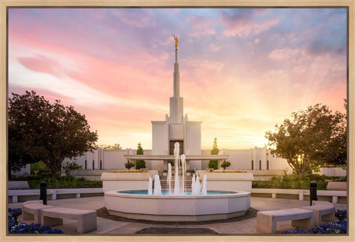 Denver Sunset Fountain Gallery Wrap