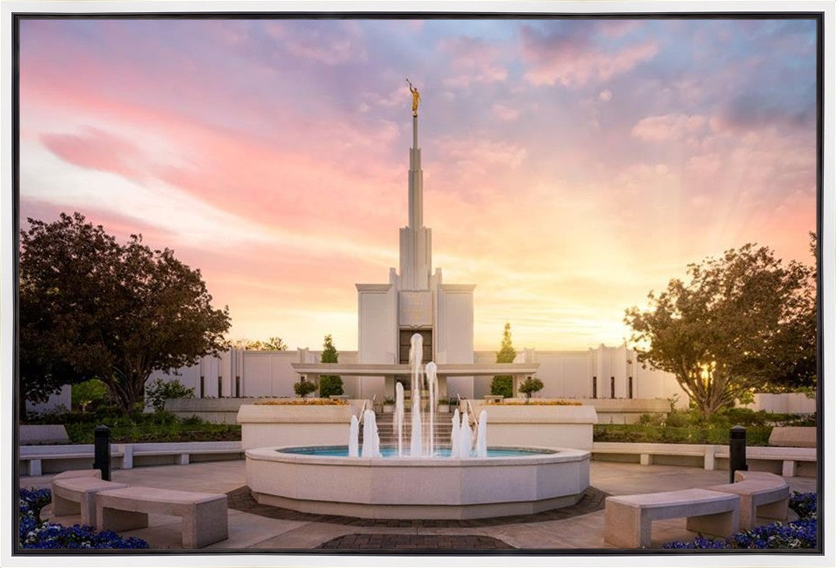 Denver Sunset Fountain Gallery Wrap
