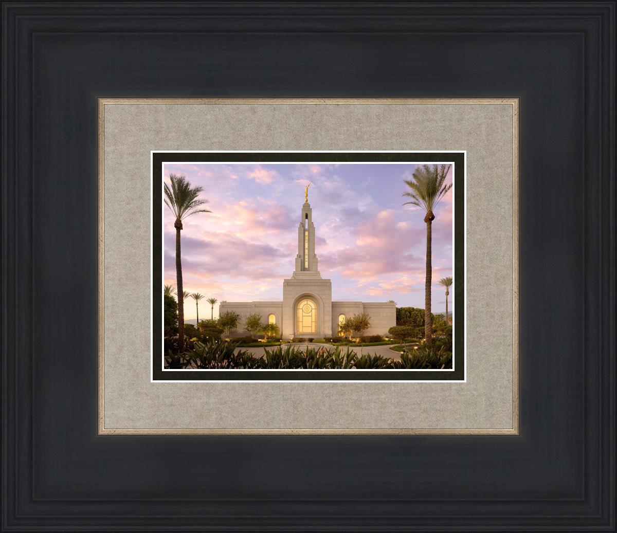 Redlands Temple Fountain Sunset