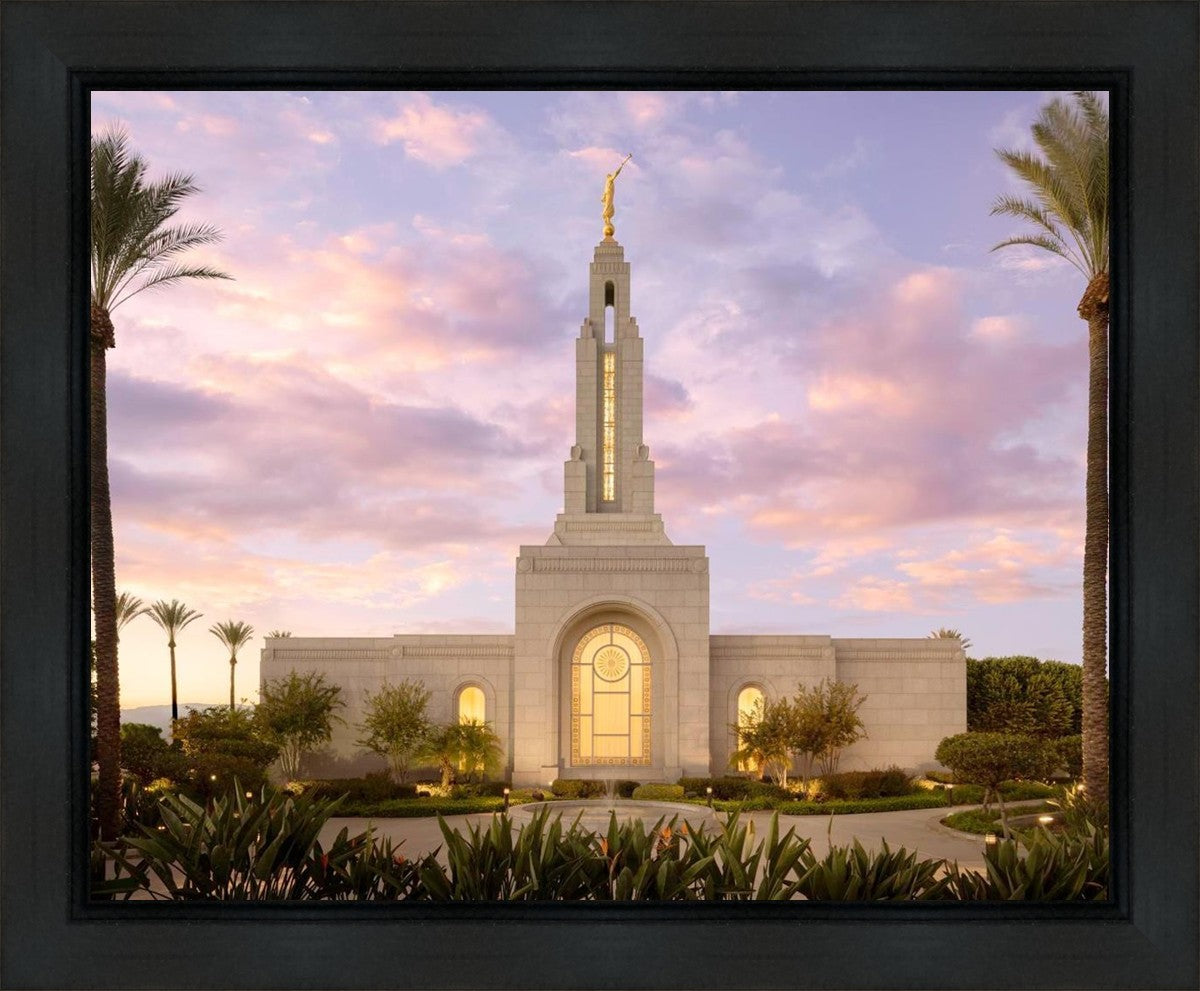 Redlands Temple Fountain Sunset Gallery Wrap