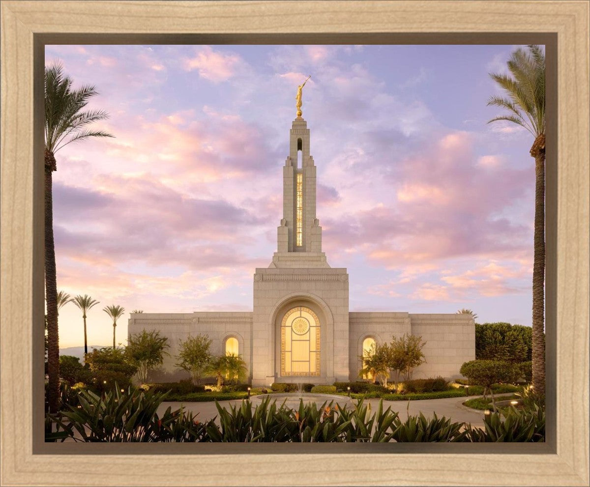 Redlands Temple Fountain Sunset Gallery Wrap