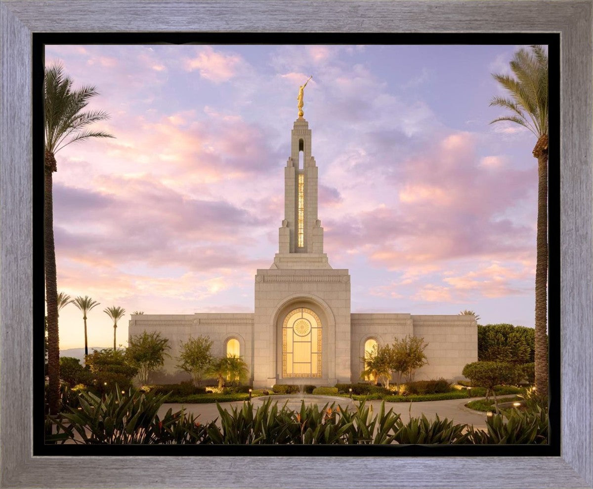 Redlands Temple Fountain Sunset Gallery Wrap