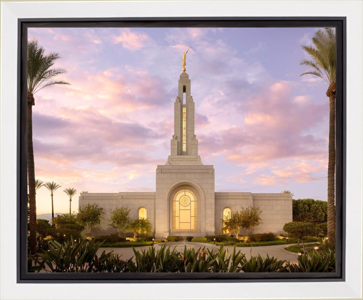 Redlands Temple Fountain Sunset Gallery Wrap