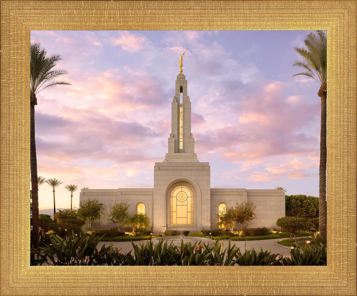 Redlands Temple Fountain Sunset