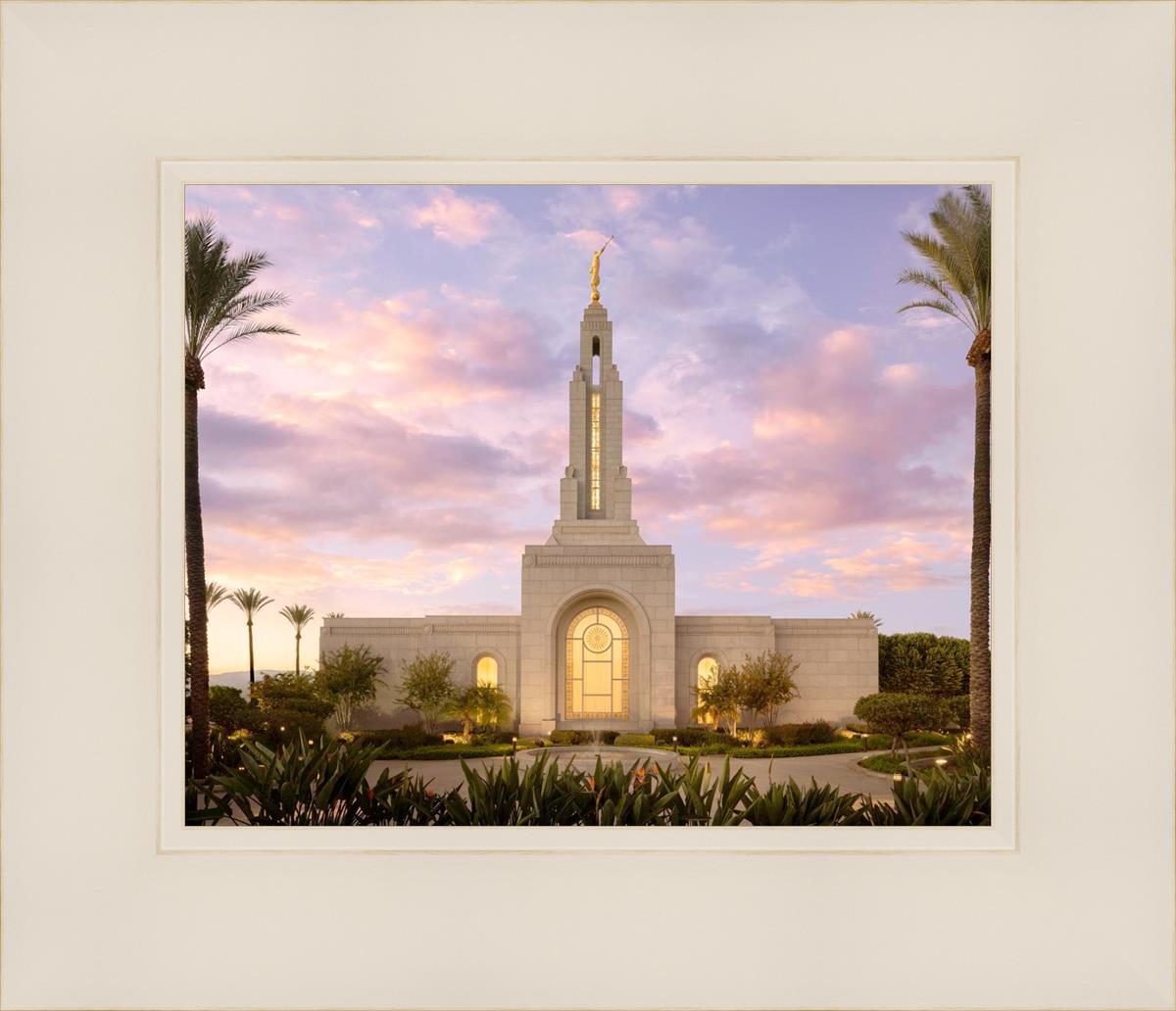 Redlands Temple Fountain Sunset
