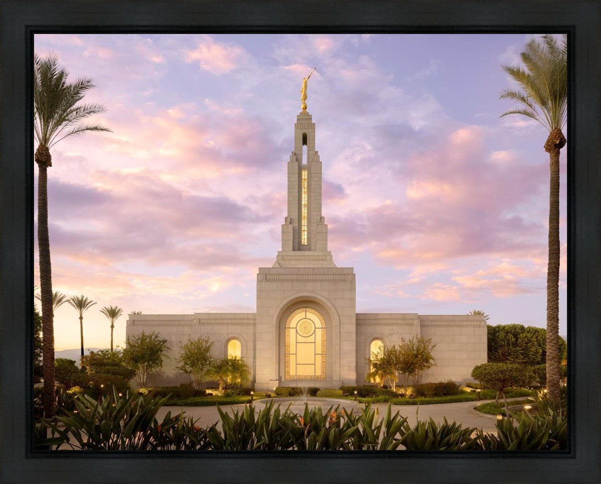 Redlands Temple Fountain Sunset Gallery Wrap