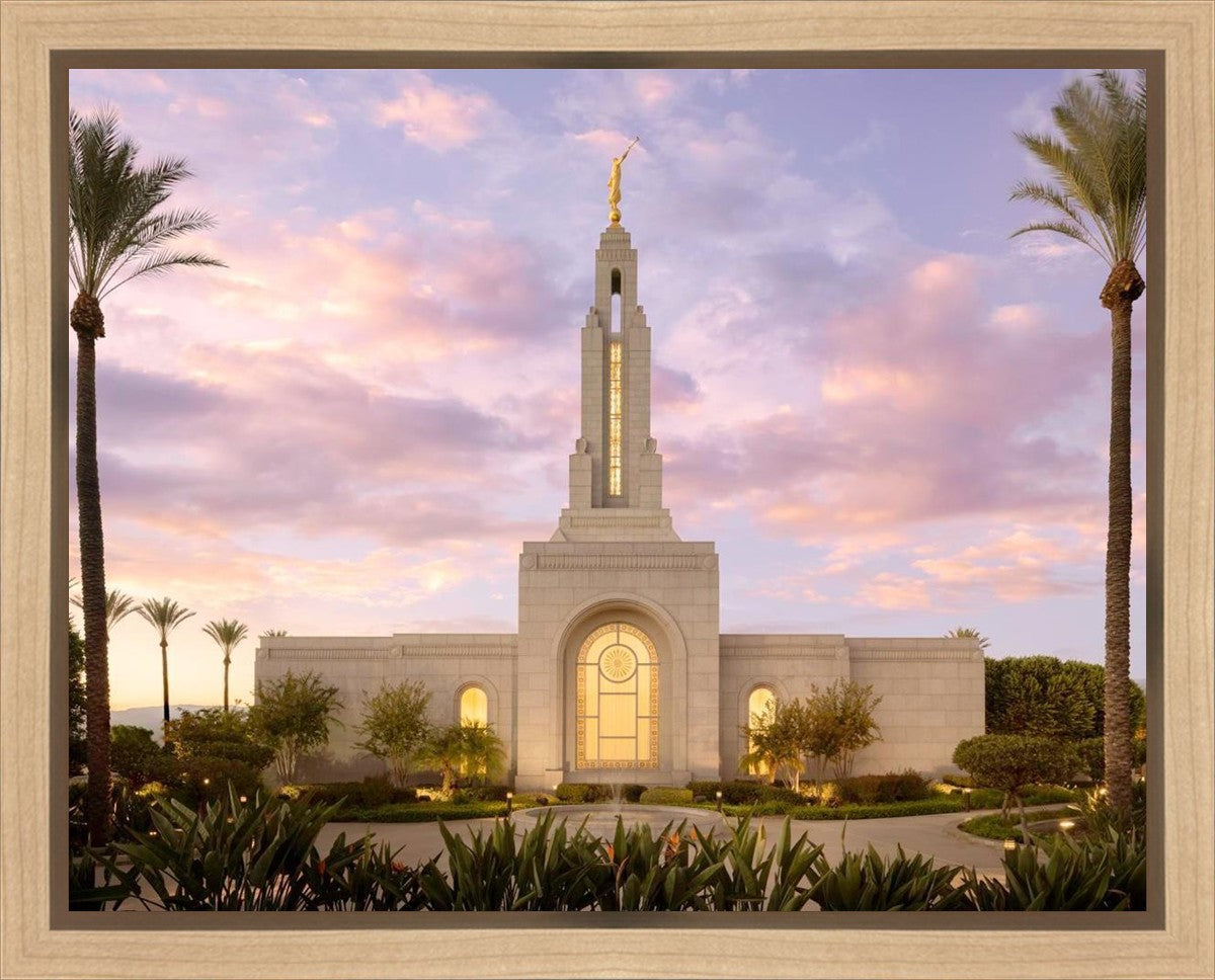 Redlands Temple Fountain Sunset Gallery Wrap