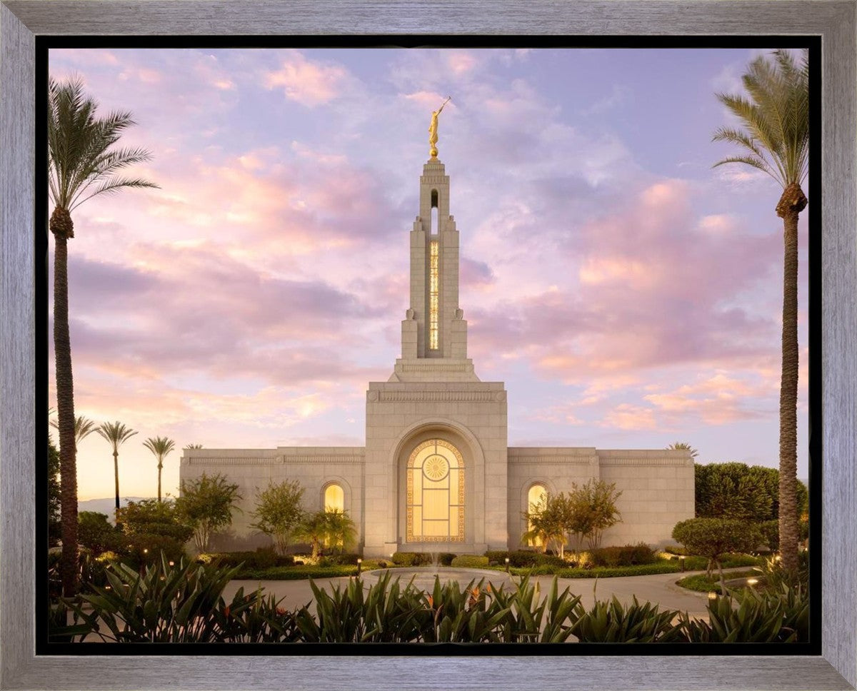 Redlands Temple Fountain Sunset Gallery Wrap