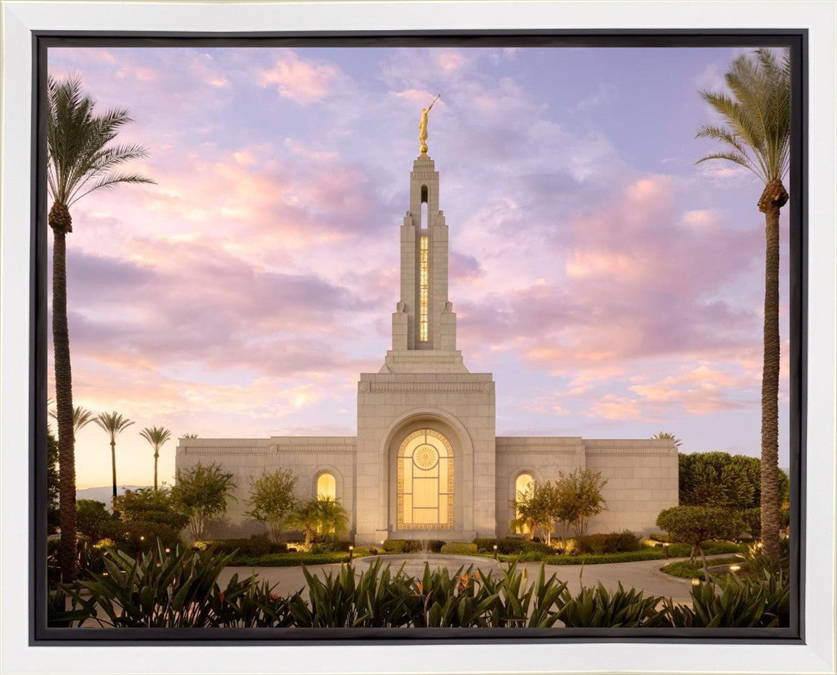 Redlands Temple Fountain Sunset Gallery Wrap