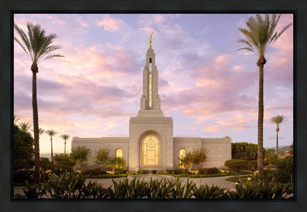 Redlands Temple Fountain Sunset Gallery Wrap