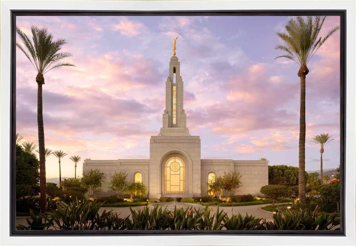 Redlands Temple Fountain Sunset Gallery Wrap
