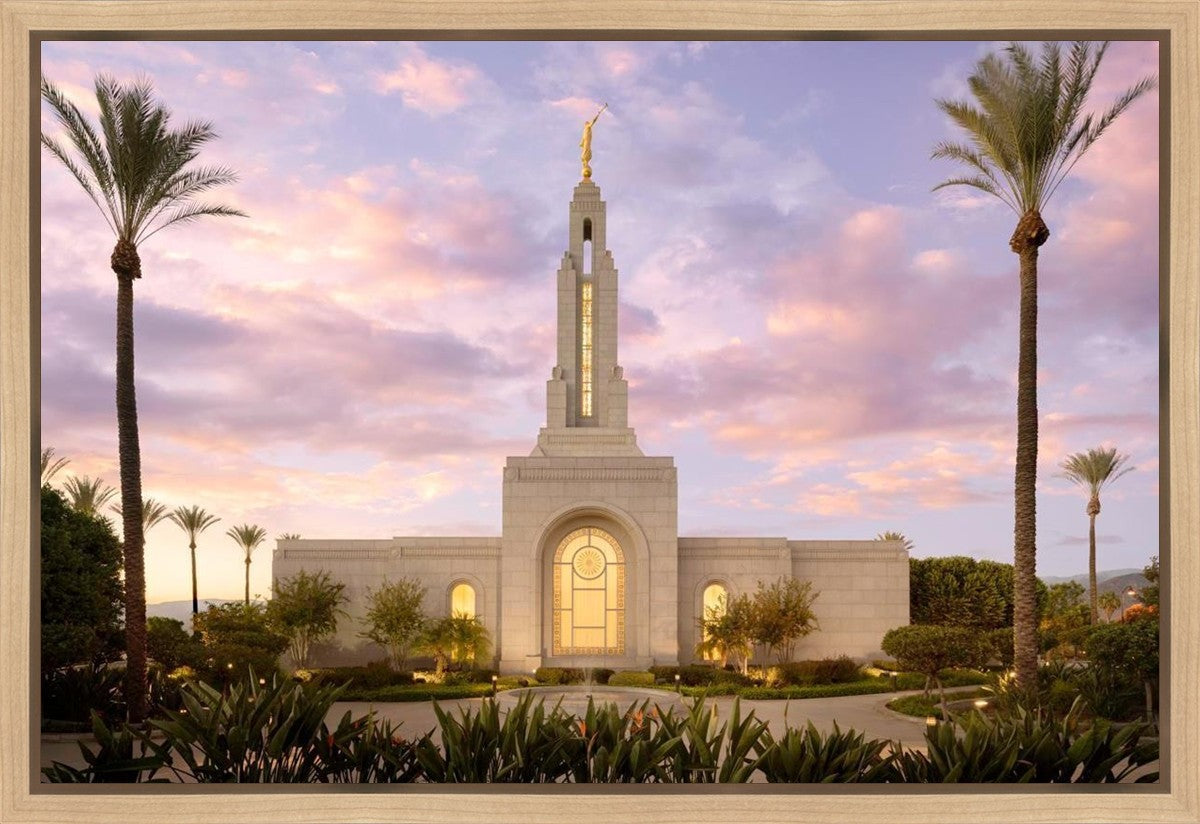 Redlands Temple Fountain Sunset Gallery Wrap